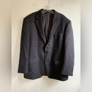 Lauren Ralph Lauren Mens Sport Coat 46R Classic 100% Wool Plaid 2 Button Blazer
